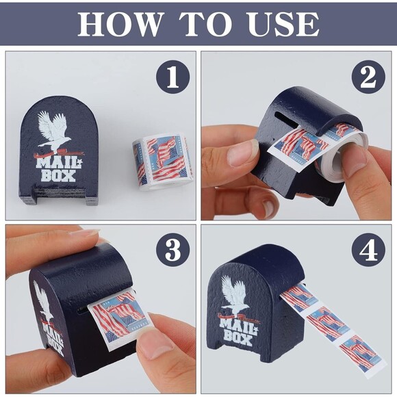 Mail Box Shaped Postage Stamp Roll Dispenser (stamps not included) - Picture 3 of 3